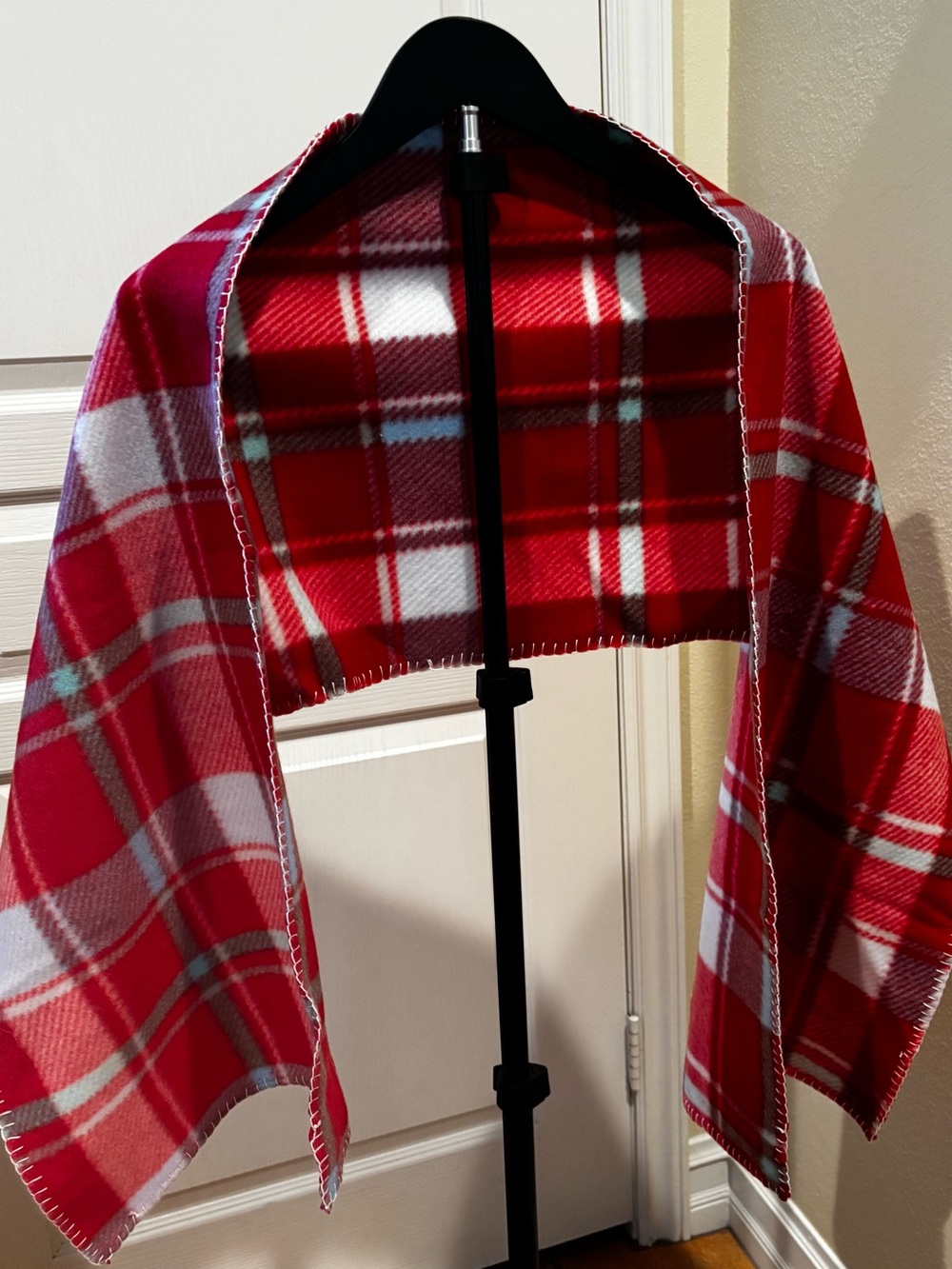 Red Plaid Fleece Wrap